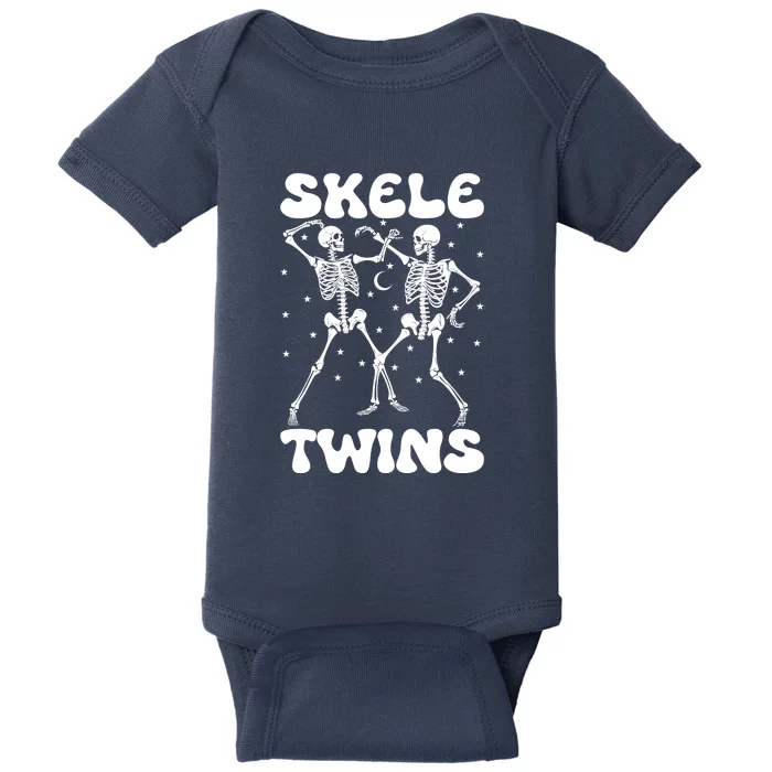 Twins Halloween Matching Skeletwins Baby Bodysuit