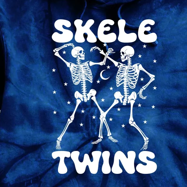 Twins Halloween Matching Skeletwins Tie Dye Hoodie