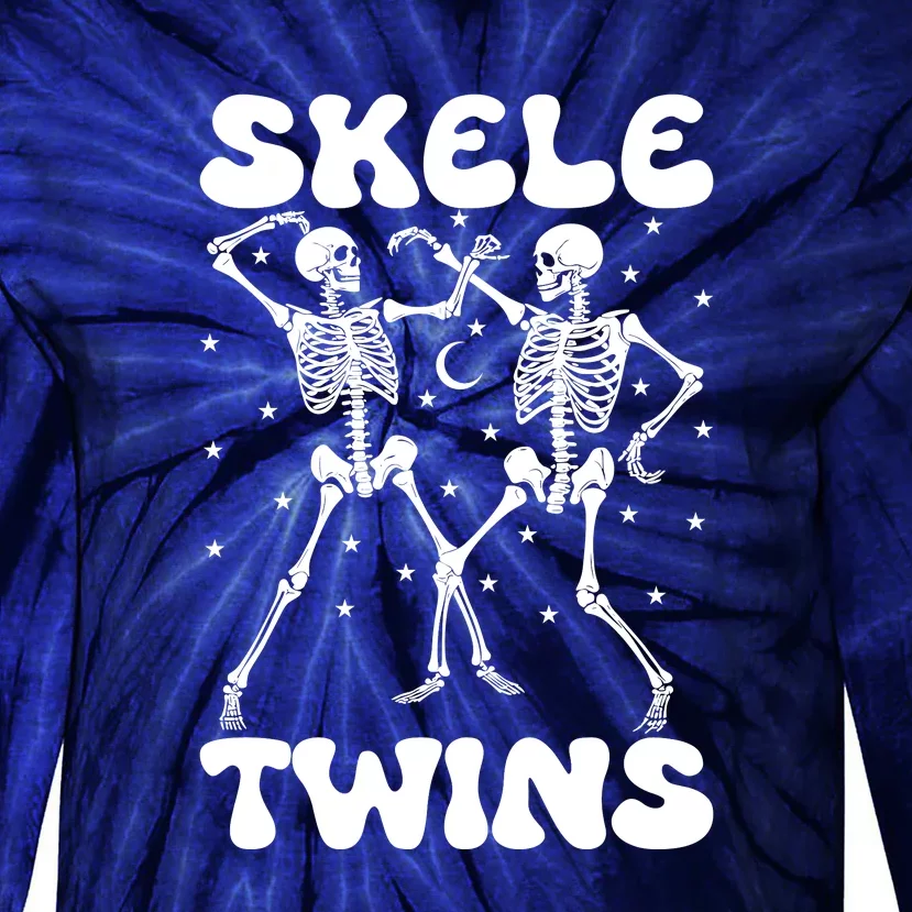 Twins Halloween Matching Skeletwins Tie-Dye Long Sleeve Shirt