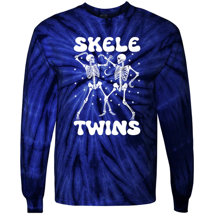 Twins Halloween Matching Skeletwins Tie-Dye Long Sleeve Shirt