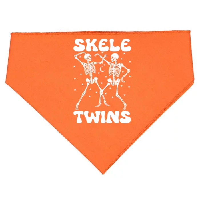 Twins Halloween Matching Skeletwins USA-Made Doggie Bandana