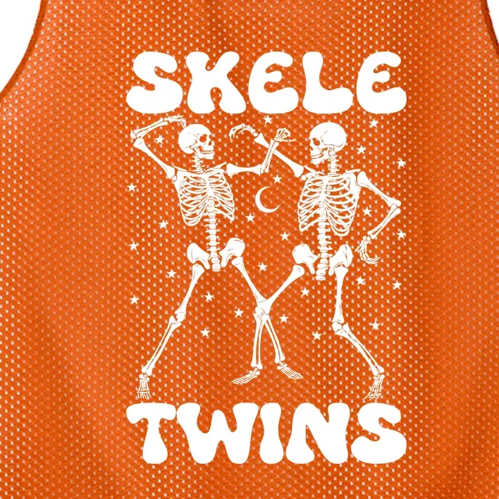 Twins Halloween Matching Skeletwins Mesh Reversible Basketball Jersey Tank