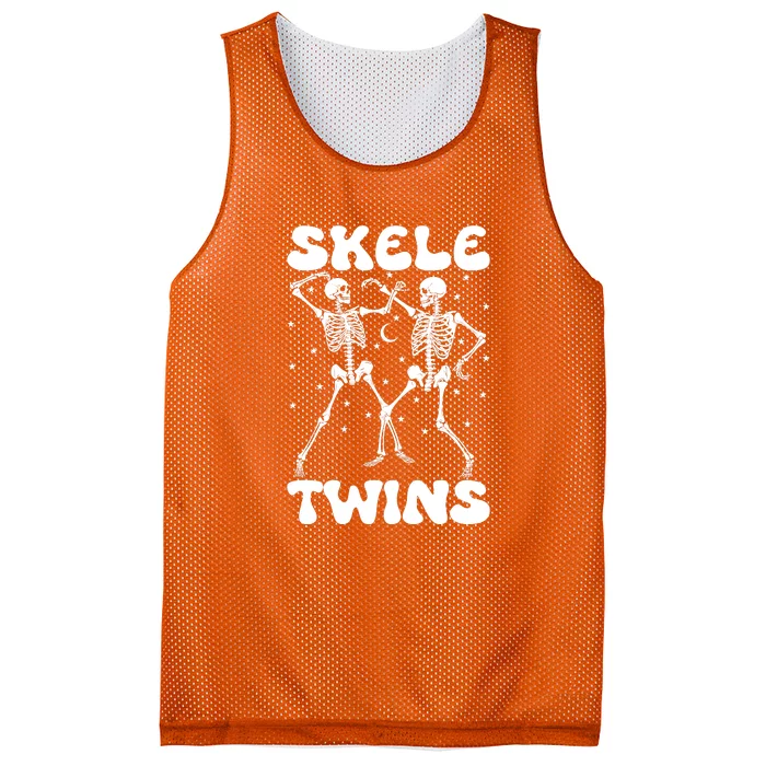 Twins Halloween Matching Skeletwins Mesh Reversible Basketball Jersey Tank