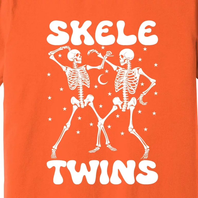 Twins Halloween Matching Skeletwins Premium T-Shirt