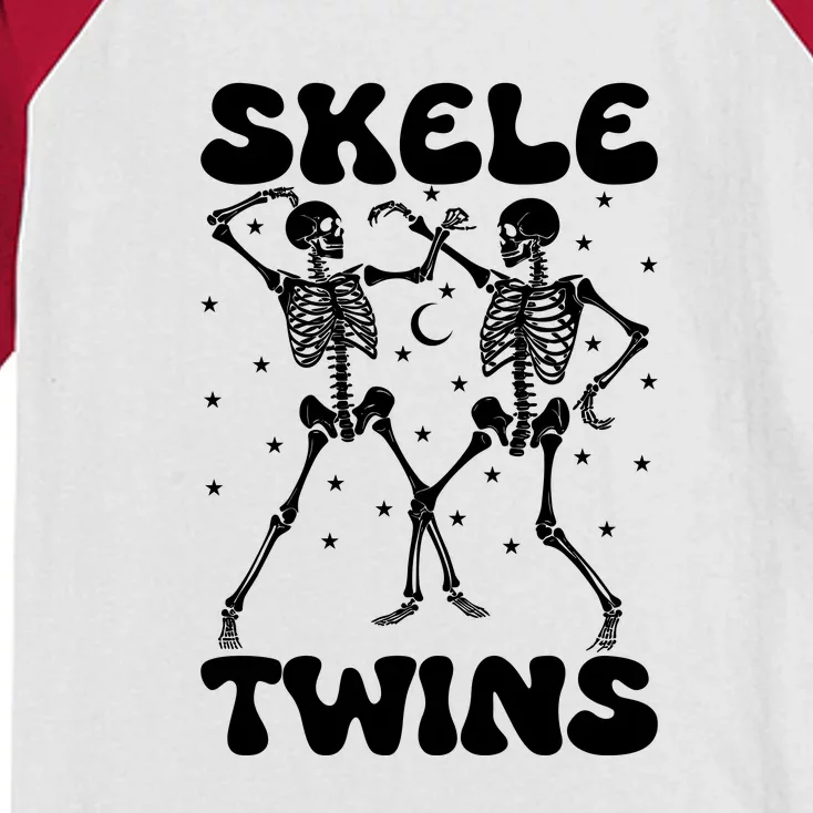 Twins Halloween Matching Skeletwins Kids Colorblock Raglan Jersey