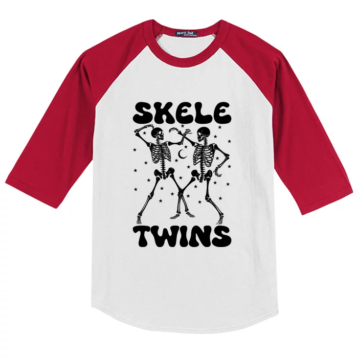 Twins Halloween Matching Skeletwins Kids Colorblock Raglan Jersey