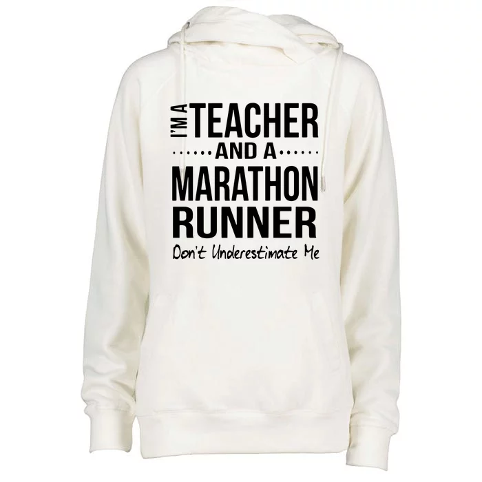 Teacher Half Marathon Funny Running Gift High School Runner Premium Womens Funnel Neck Pullover Hood