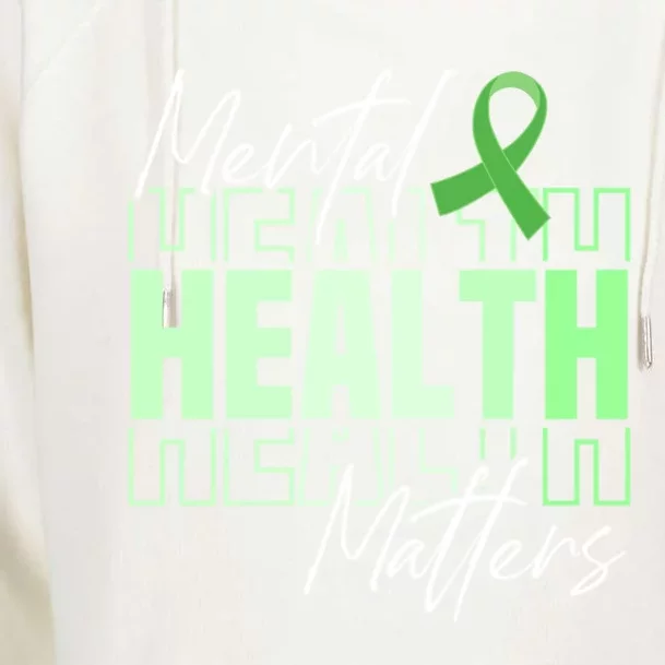 Tal Health Month We Wear Green Tal Health Awareness Cool Gift Womens Funnel Neck Pullover Hood