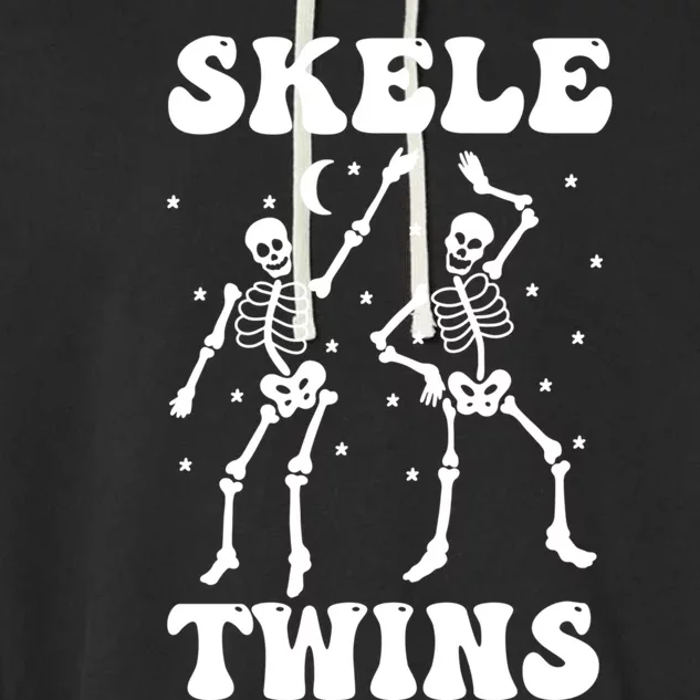 Twins Halloween Matching Skeletwins Funny Dancing Skeletons Garment-Dyed Fleece Hoodie