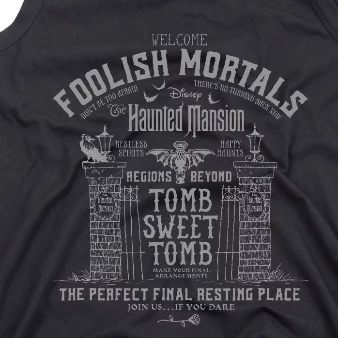 The Haunted Mansion Tomb Sweet Tomb Welcome Mortals Poster Tank Top