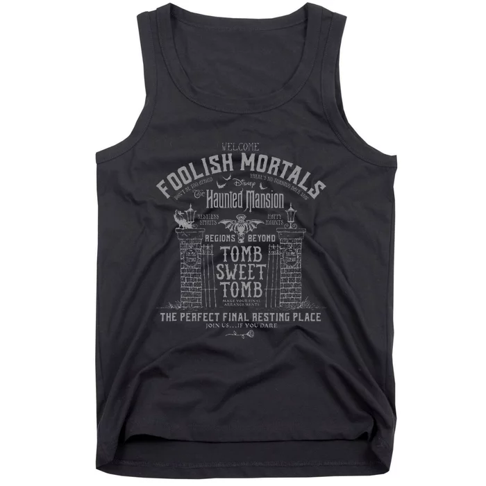 The Haunted Mansion Tomb Sweet Tomb Welcome Mortals Poster Tank Top