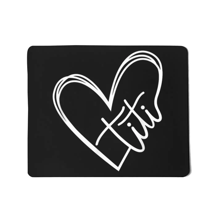 Titi Heart Minimalist Auntie Best Aunt Ever Gift Mousepad