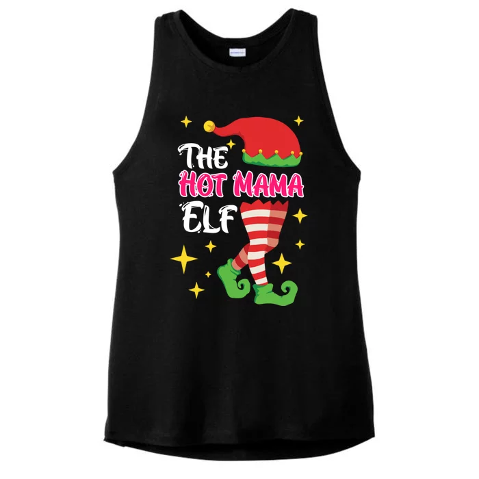 The Hot Mama Elf Mother Elf Funny Gift Ladies Tri-Blend Wicking Tank