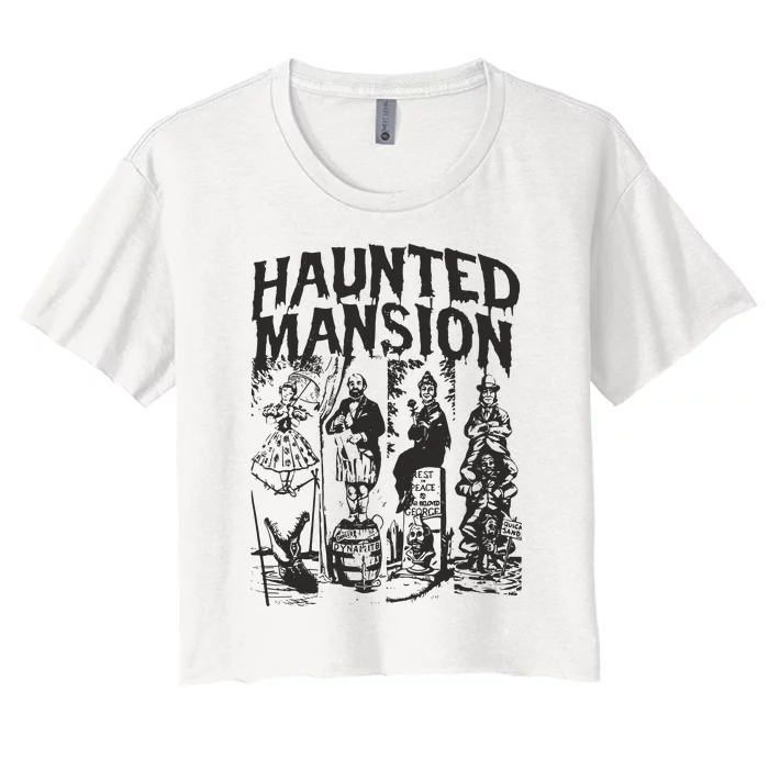 The Haunted Mansion Enigma Unveiling The Unseen Women's Crop Top Tee