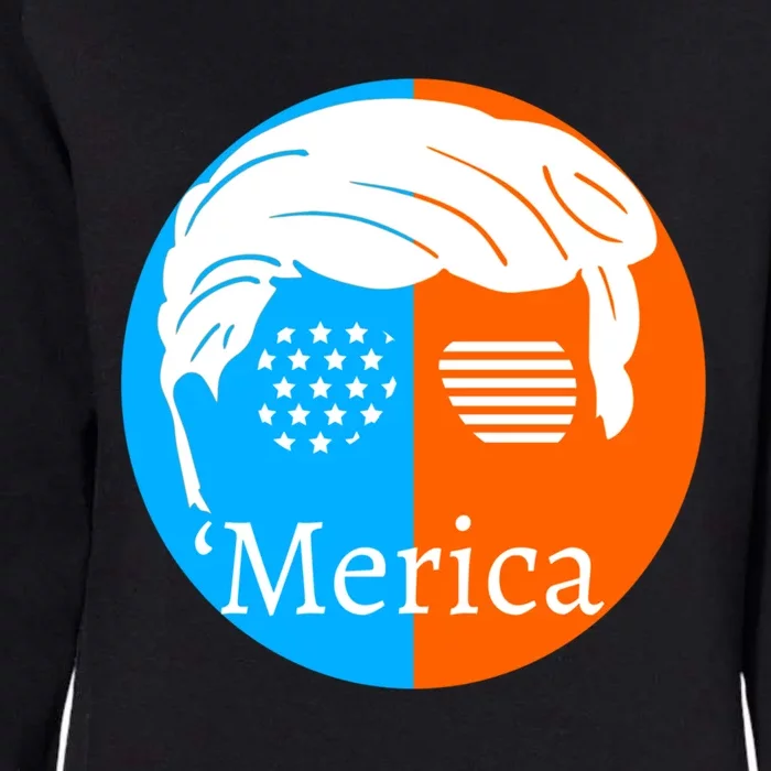 Trump Hair Merica Gift Womens California Wash Sweatshirt