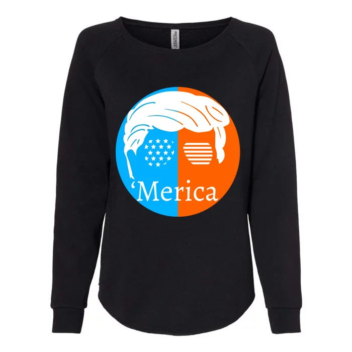 Trump Hair Merica Gift Womens California Wash Sweatshirt