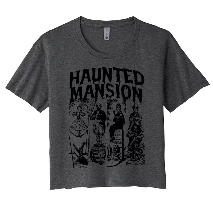 The Haunted Mansion Enigma Unveiling The Unseen Women's Crop Top Tee