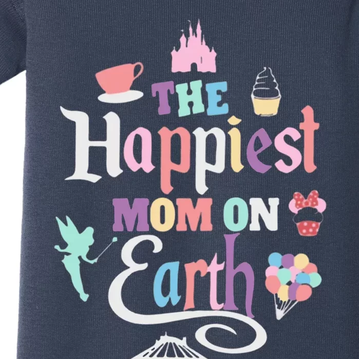 The Happiest Mom On Earth World Family Trip Vacation Baby Bodysuit