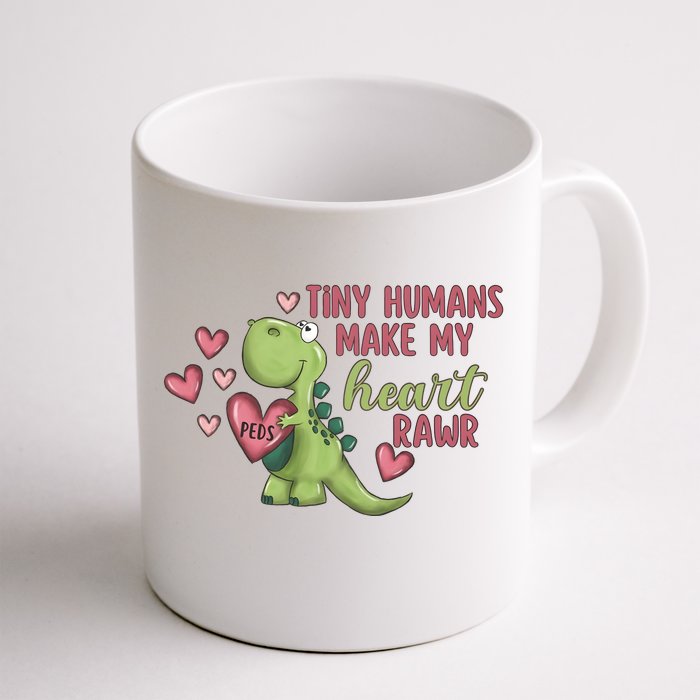 Tiny Humans Make My Heart Pediatric Nurse Valentine Front & Back Coffee Mug