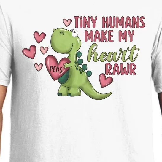 Tiny Humans Make My Heart Pediatric Nurse Valentine Pajama Set