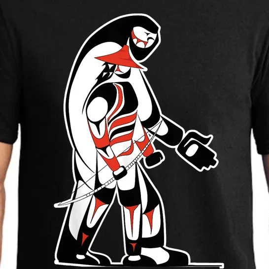 "The Hunter" Native Salish Artwork Hunter and Bigfoot Tribal Pajama Set