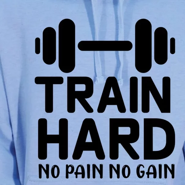 Train Hard No Pain No Gain Gift Motivational Gym Workout Gift Unisex Surf Hoodie