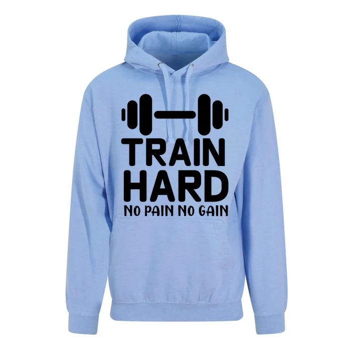 Train Hard No Pain No Gain Gift Motivational Gym Workout Gift Unisex Surf Hoodie