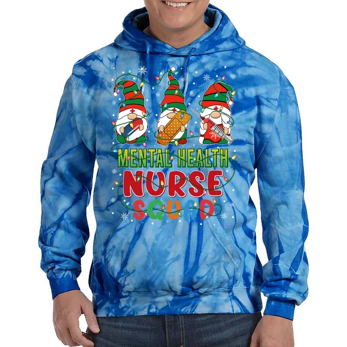 Tal Health Nurse Squad Cute Three Gnomes Christmas Nurse Gift Tie Dye Hoodie