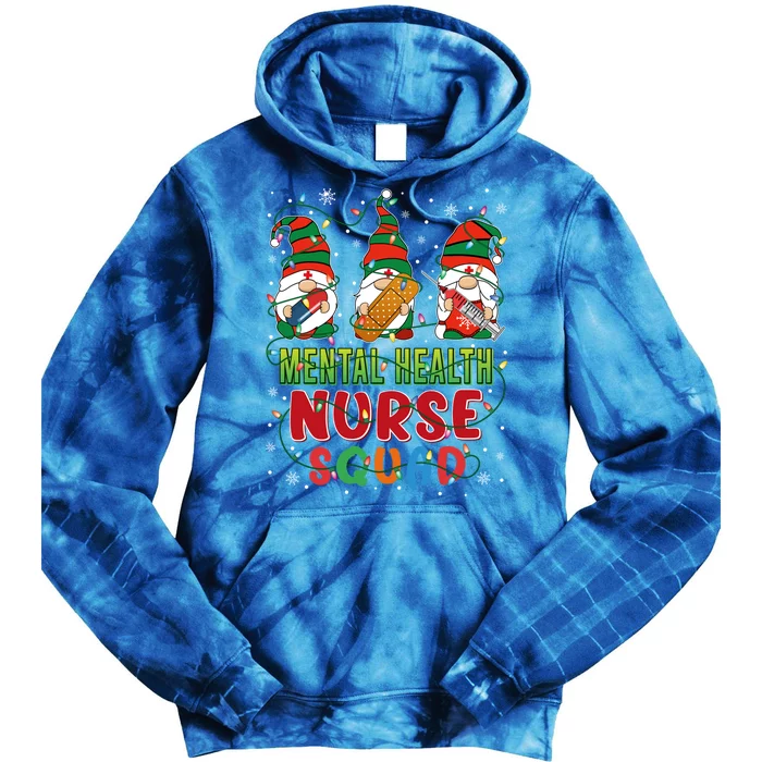 Tal Health Nurse Squad Cute Three Gnomes Christmas Nurse Gift Tie Dye Hoodie