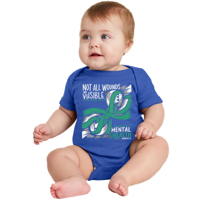 Tal Health Not All Wounds Visible Tal Health Awareness Gift Baby Bodysuit