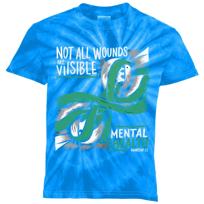 Tal Health Not All Wounds Visible Tal Health Awareness Gift Kids Tie-Dye T-Shirt