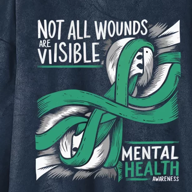 Tal Health Not All Wounds Visible Tal Health Awareness Gift Hooded Wearable Blanket