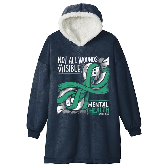 Tal Health Not All Wounds Visible Tal Health Awareness Gift Hooded Wearable Blanket