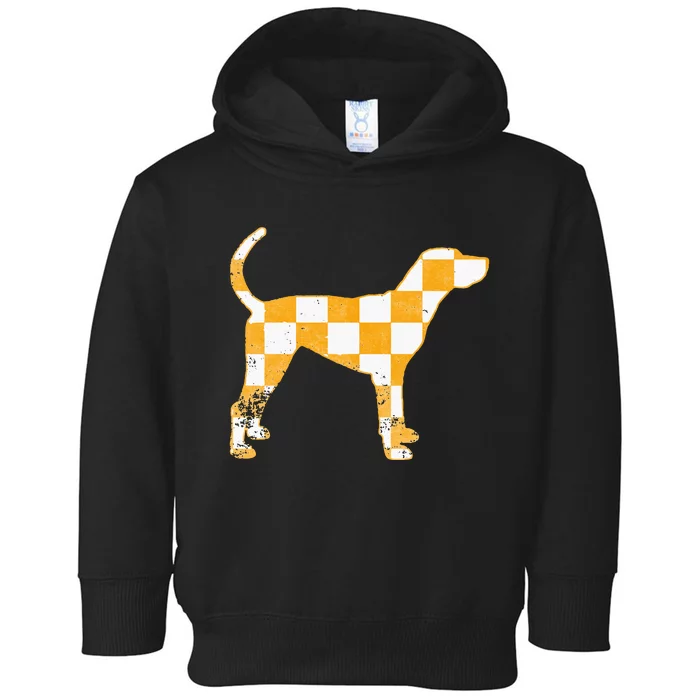 Tennessee Hound Orange White Vintage Dog Fan Game Toddler Hoodie