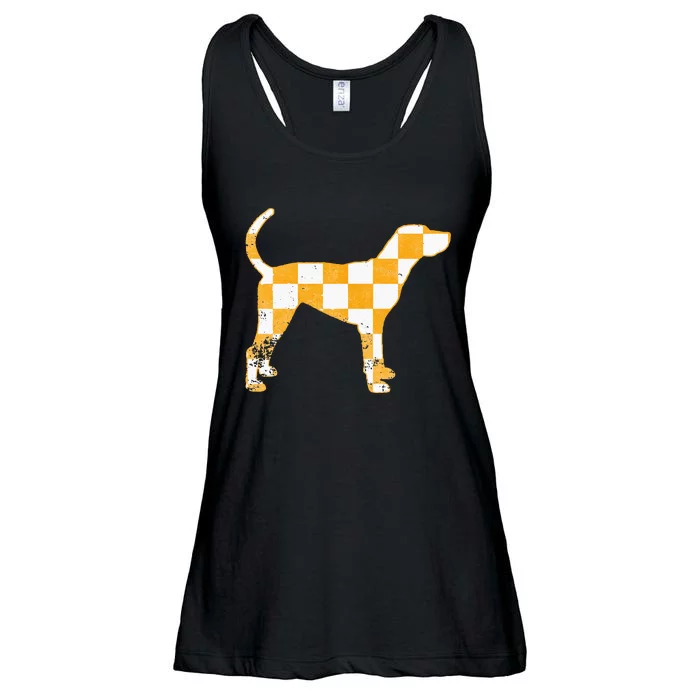 Tennessee Hound Orange White Vintage Dog Fan Game Ladies Essential Flowy Tank