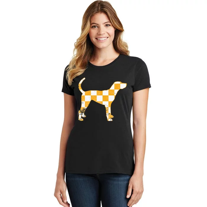 Tennessee Hound Orange White Vintage Dog Fan Game Women's T-Shirt