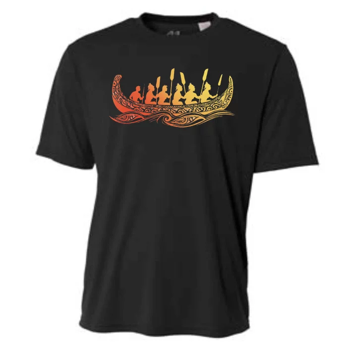 Tribal Hawaiian Outrigger Canoe Design Cooling Performance Crew T-Shirt