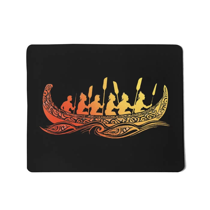 Tribal Hawaiian Outrigger Canoe Design Mousepad