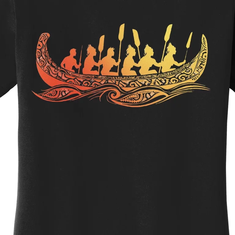 Tribal Hawaiian Outrigger Canoe Design Women's T-Shirt