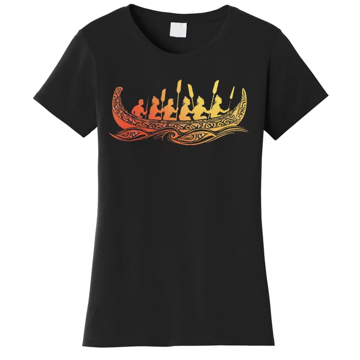 Tribal Hawaiian Outrigger Canoe Design Women's T-Shirt