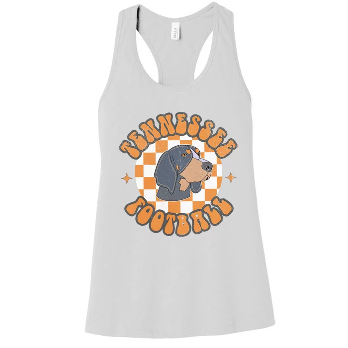 Tennessee Hound Orange White Vintage Dog Fan Game Women's Racerback Tank