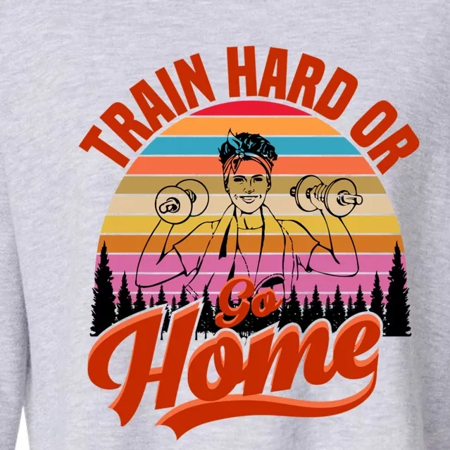 Train Hard Or Go Home No Pain No Gain Cute Gift Cute Gift Cropped Pullover Crew