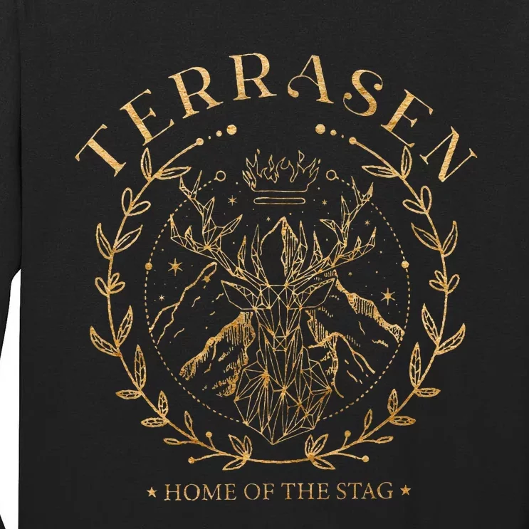 Terrasen Home Of The Stag Throne of Glass Book Lover Tall Long Sleeve T-Shirt