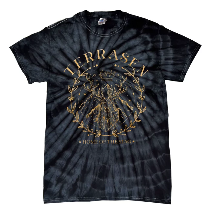 Terrasen Home Of The Stag Throne of Glass Book Lover Tie-Dye T-Shirt