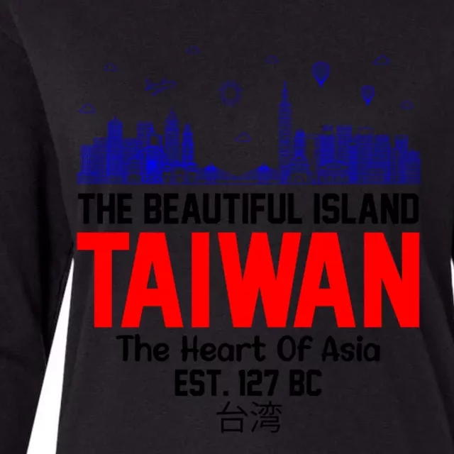 Taiwan Heart Of Asia Taiwan Est 127 Funny Beautiful Island Gift Womens Cotton Relaxed Long Sleeve T-Shirt