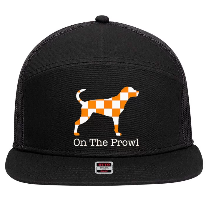 Tennessee Hound On The Prowl Vol Dog Knoxville Fan Game Gift 7 Panel Mesh Trucker Snapback Hat