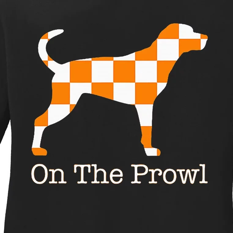 Tennessee Hound On The Prowl Vol Dog Knoxville Fan Game Gift Ladies Long Sleeve Shirt