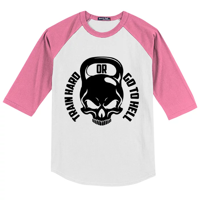 Train Hard Or Go To Hell Kids Colorblock Raglan Jersey