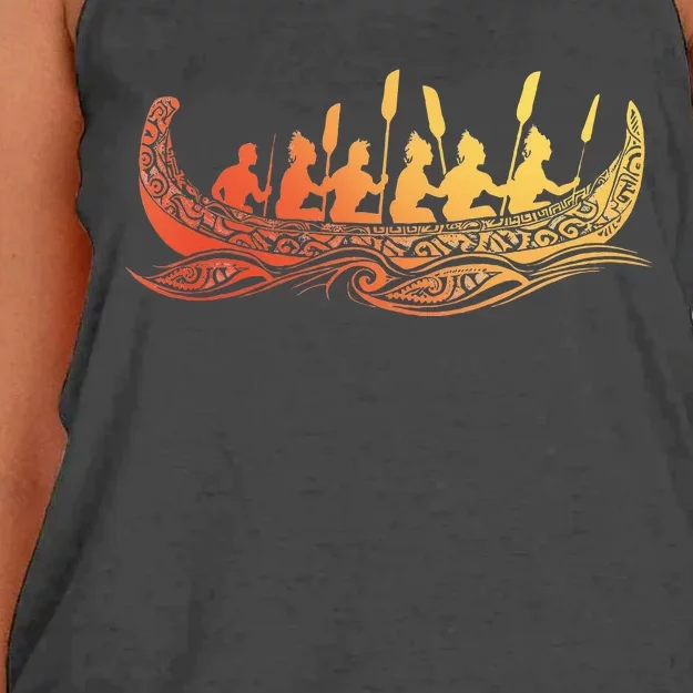 Tribal Hawaiian Outrigger Canoe Hawaiian Tribal Women's Knotted Racerback Tank