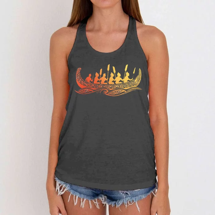 Tribal Hawaiian Outrigger Canoe Hawaiian Tribal Women's Knotted Racerback Tank